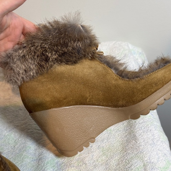 Coach kataya rabbit Fur-Trimmed Wedge Boots - Picture 7 of 9